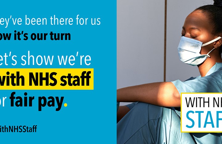 Show support for NHS pay rise with posters in windows, say health unions